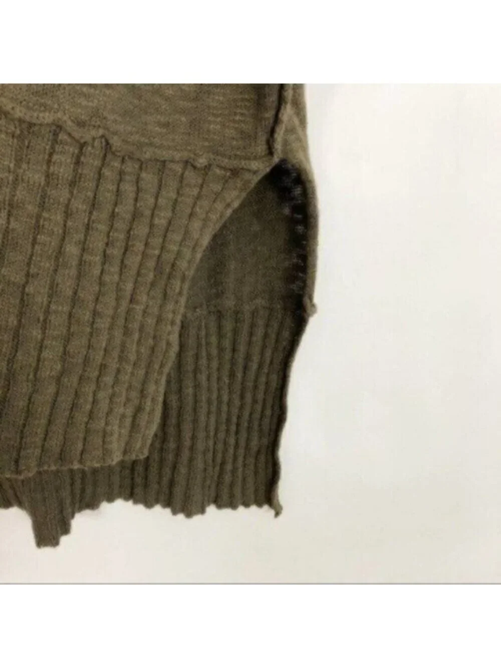 Signature 8 | Women's Green Slub Knit Hi Low Tunic Sweater Size Small